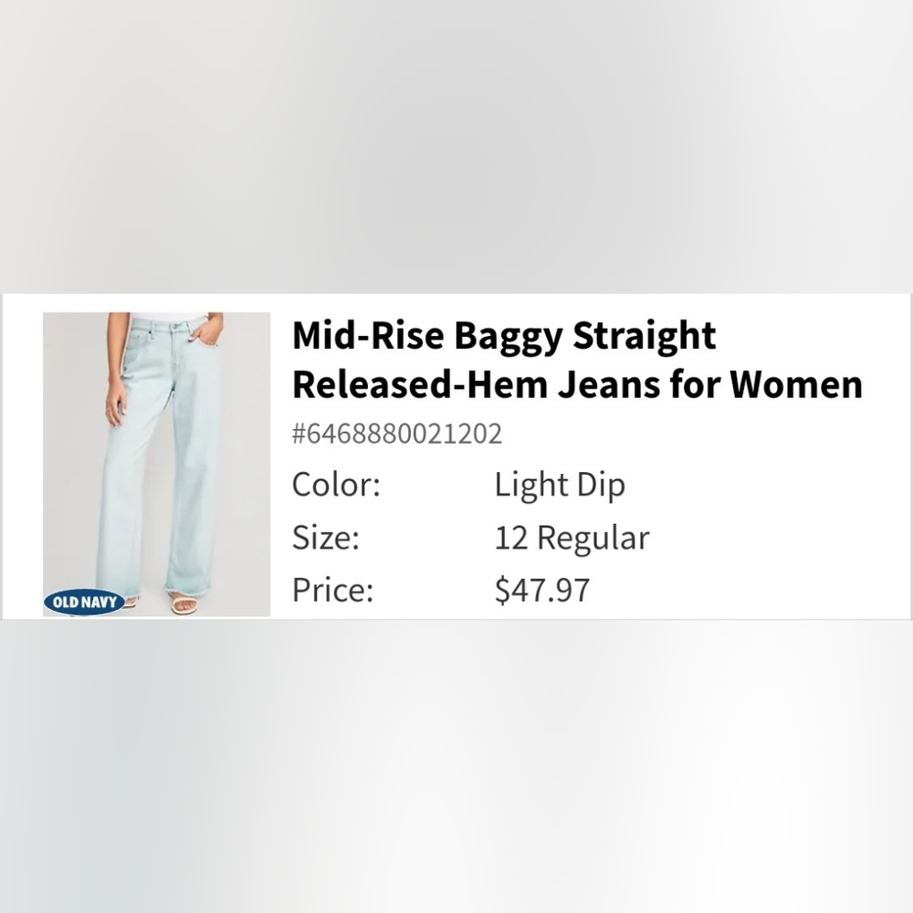 Any Item $10- Send an Offer (Purses Excluded)- Midrise baggy straight raw hem